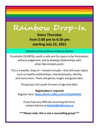 flyer for rainbow drop-in event