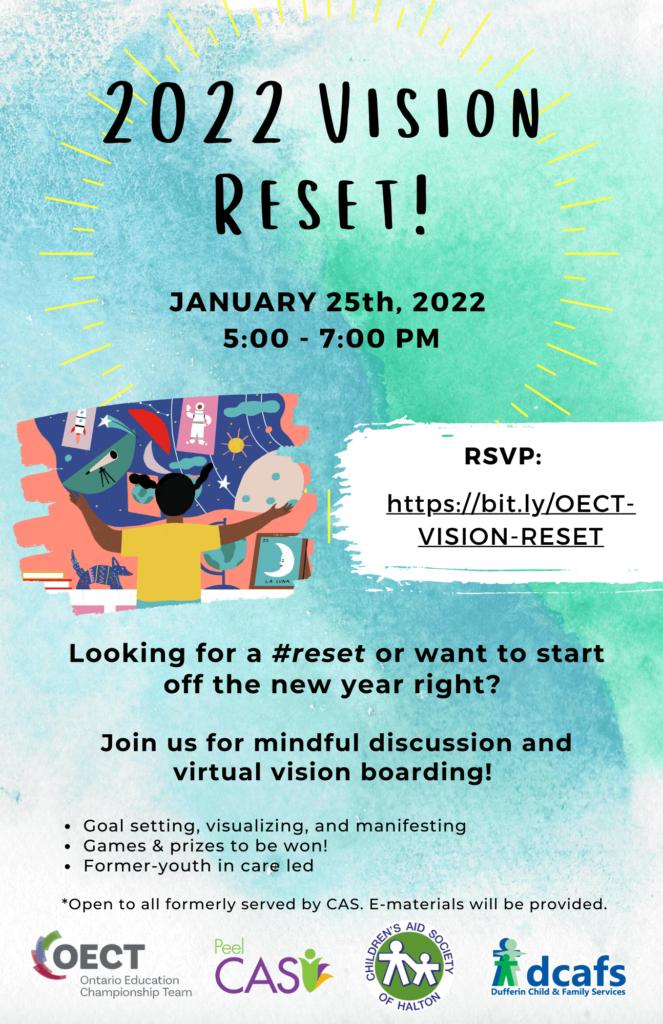 event flyer, 2022 vision reset get-together