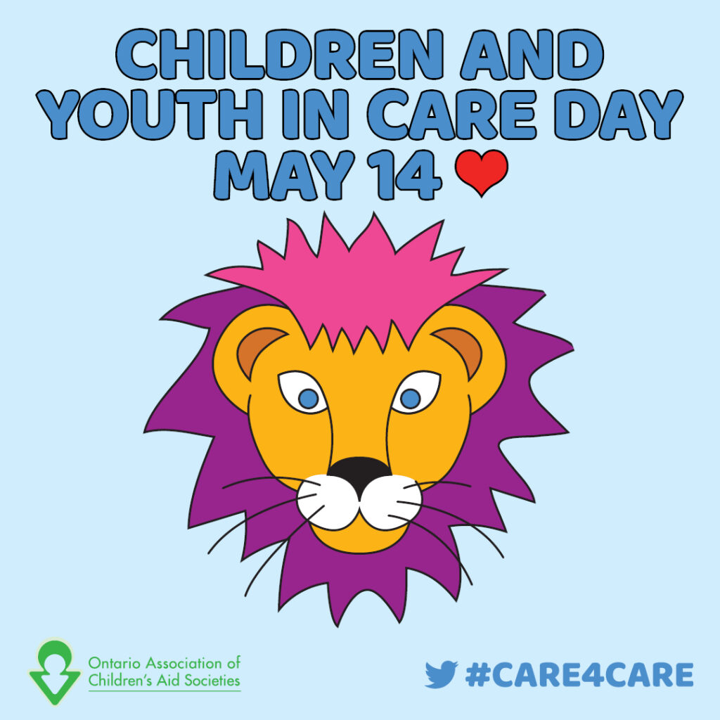 lion with words children and youth in care day